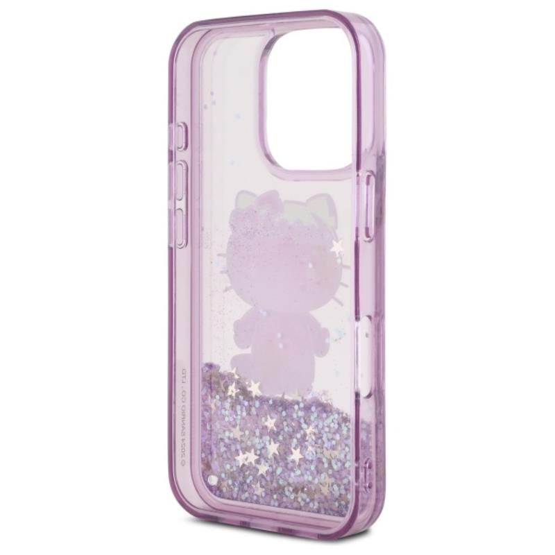 Hello Kitty Liquid Glitter 50-mečio vakarėlis – dėklas iPhone 16 Pro (violetinis)