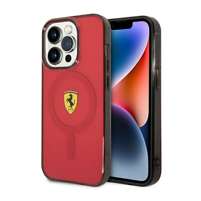 Ferrari permatomas "MagSafe" – dėklas "iPhone 14 Pro" (raudonas)