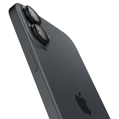 Spigen Optik Pro GLAS.TR EZ Fit objektyvo apsauga 2 vnt. - Kameros apsauga, skirta iPhone 17 / 16 / 16 Plus (2 vnt.) (Juoda)