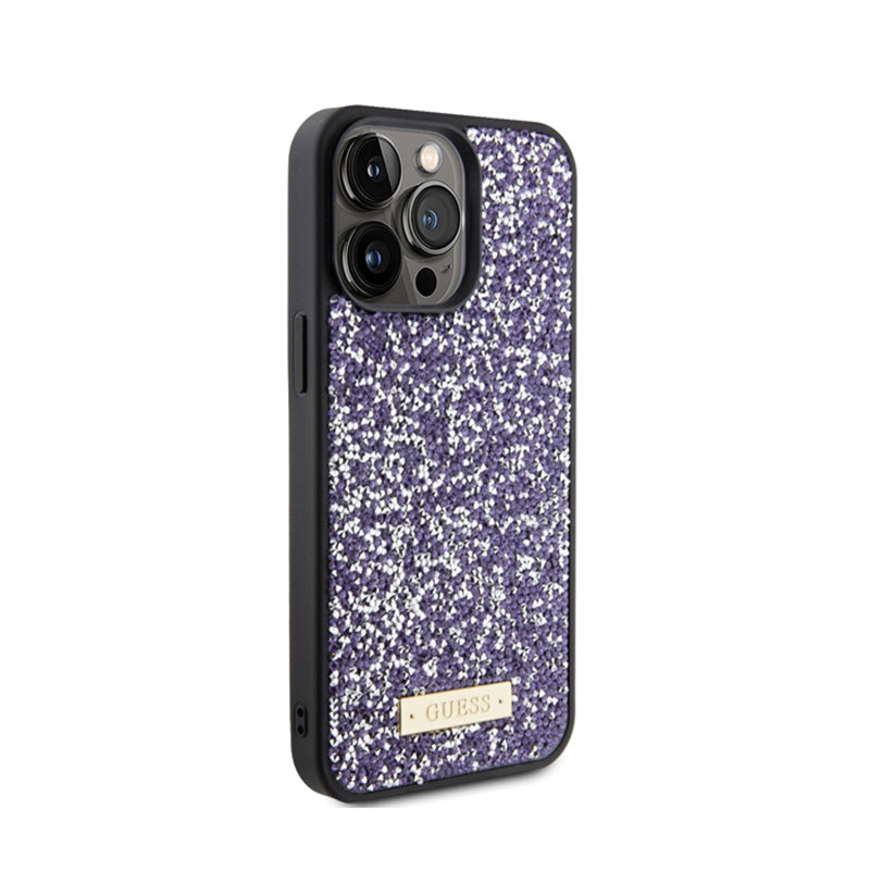 Guess Rhinestone Metal Logo – dėklas, skirtas iPhone 15 Pro Max (rožinis)