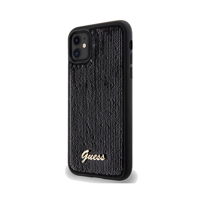 Guess Sequin Script Metal – dėklas, skirtas iPhone 11 (juodas)