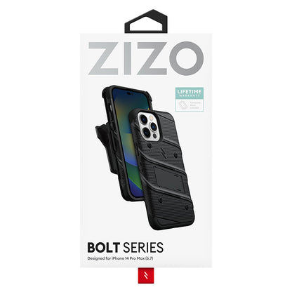 ZIZO BOLT serija – dėklas, skirtas „iPhone 14 Pro Max“ (juodas)