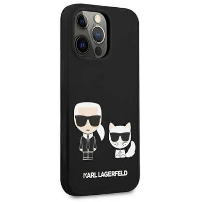 Karl Lagerfeld Silikoninis dėklas Karl & Choupette iPhone 13 Pro (Juodas)