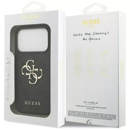 Guess 4G Big Logo - Dėklas iPhone 17 Pro (juodas)