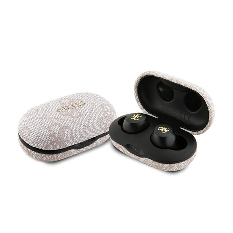 Guess 4G Metal Logo - TWS ENC Bluetooth ausinės + įkrovimo dėklas (rožinis)