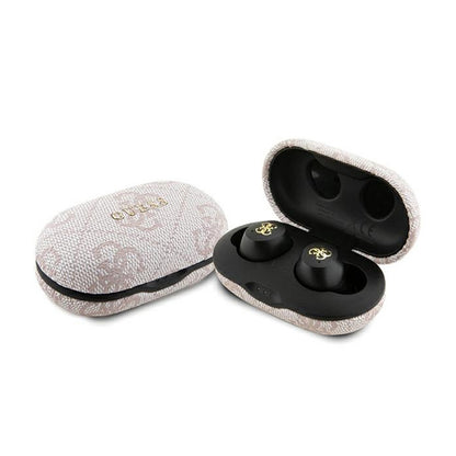 Guess 4G Metal Logo - TWS ENC Bluetooth ausinės + įkrovimo dėklas (rožinis)