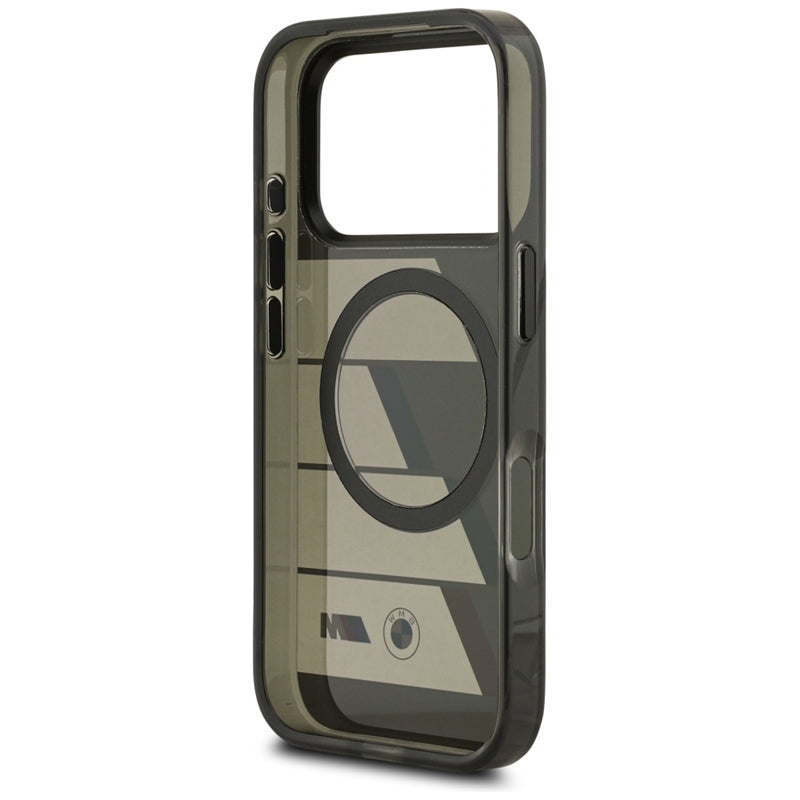 BMW M IML Metal Mygtukai Trikolorių Linijų MagSafe - Dėklas iPhone 17 Pro Max (antracitas)