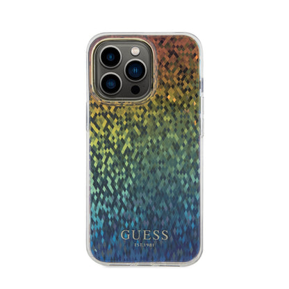 Guess IML briaunotas veidrodinis disko efekto dėklas – skirtas iPhone 15 Pro Max (perlamutrinis)