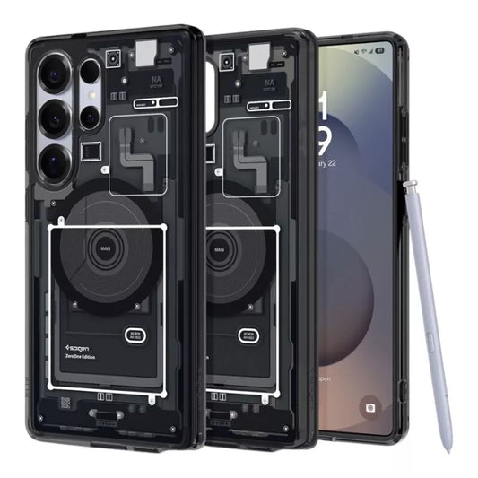Spigen Ultra Hybrid Mag MagSafe – dėklas skirtas Samsung Galaxy S25 Ultra (Zero One Black)