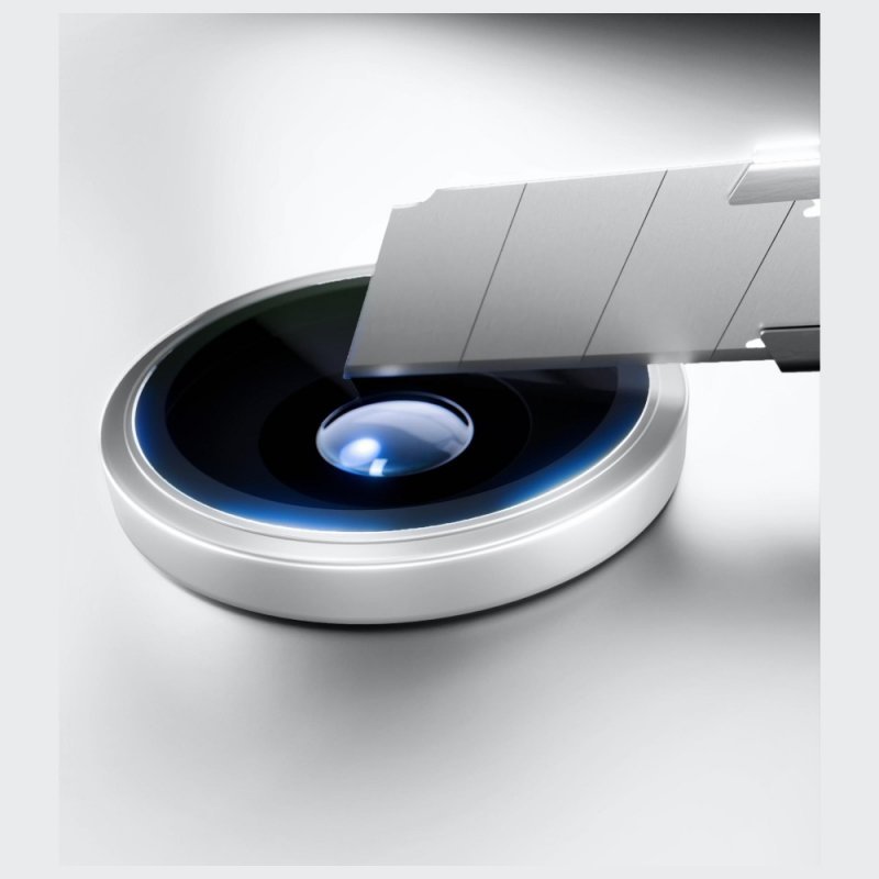 3mk HARDY Pro objektyvo apsauga - Kameros objektyvo stiklas, skirtas iPhone 17 Pro / iPhone 17 Pro Max (Sidabrinis)