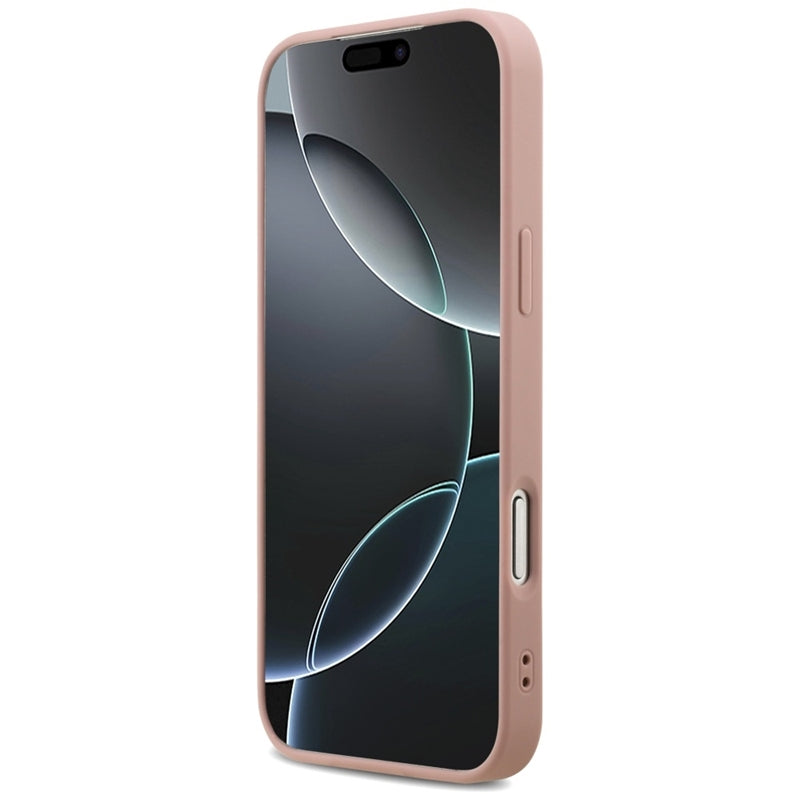 Guess Fixed Glitter Big 4G dėklas skirtas iPhone 17 Pro Max (rožinis)
