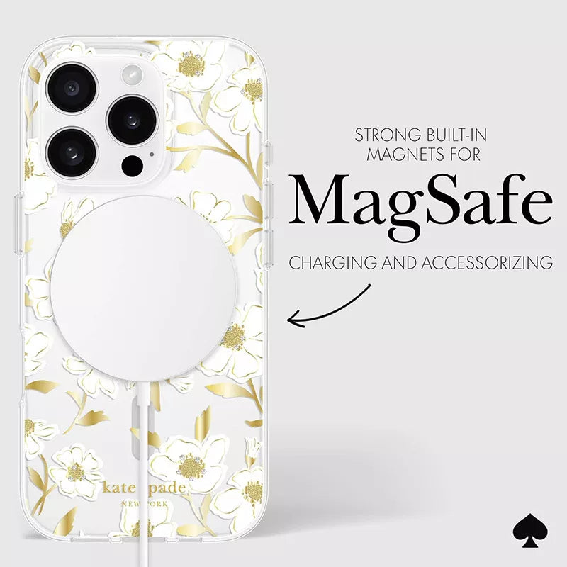 Kate Spade New York Protective Gems MagSafe – dėklas, skirtas iPhone 16 Pro (Sunshine Floral)