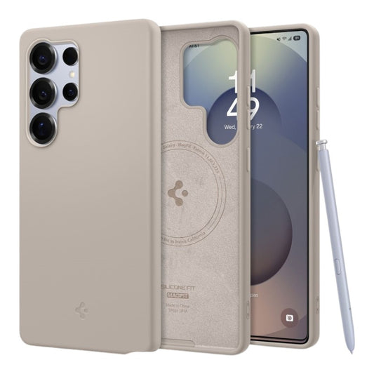 Spigen Silicone Fit Mag MagSafe – dėklas Samsung Galaxy S25 Ultra (natūralaus titano)