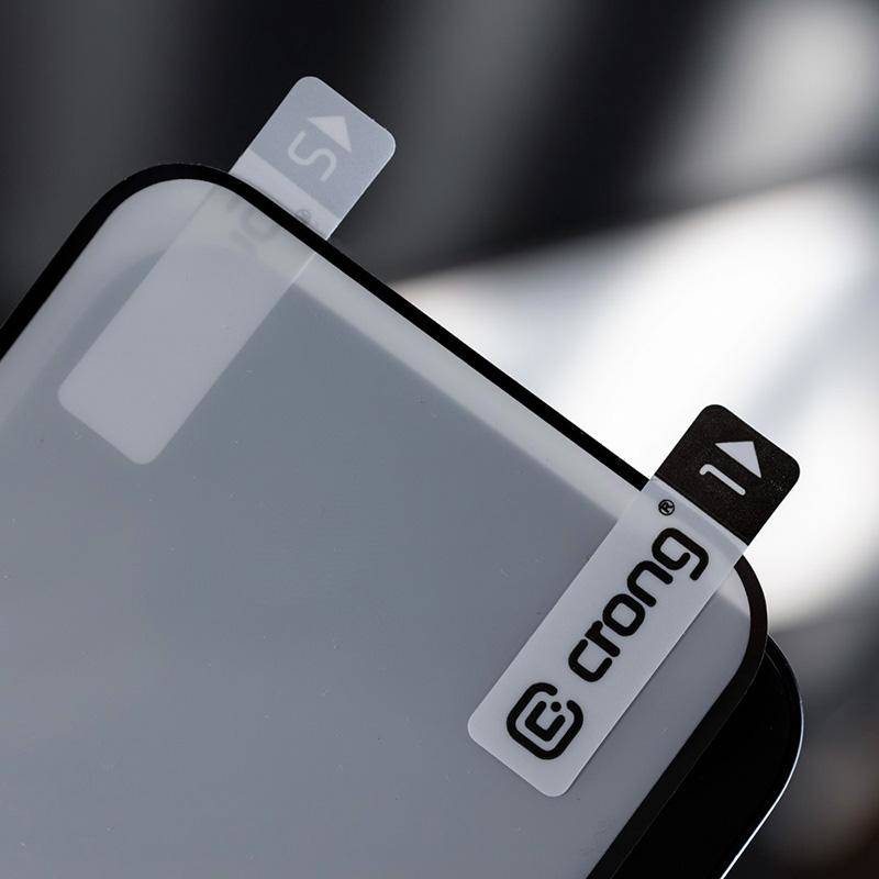 Crong 7D Nano Lankstus Stiklas - Neperleidžiamas 9H hibridinis stiklas visam iPhone 14 Pro Max ekranui