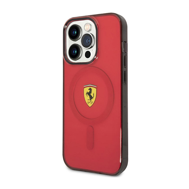 Ferrari permatomas "MagSafe" – dėklas "iPhone 14 Pro" (raudonas)