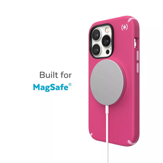 Speck Presidio2 Pro + MagSafe – dėklas iPhone 14 Pro Max su MICROBAN danga (Digitalpink / Blossompink / White)