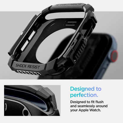 Spigen Rugged Armor - dėklas Apple Watch 10 46 mm (matinė juoda)