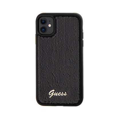 Guess Sequin Script Metal – dėklas, skirtas iPhone 11 (juodas)