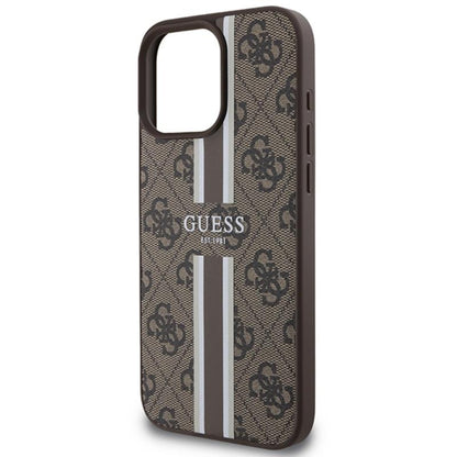 Guess 4G Printed Stripes MagSafe – iPhone 16 Pro Max dėklas (ruda)