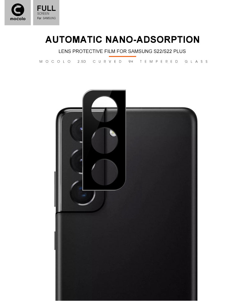 Mocolo šilko kameros lęšio stiklas – apsauginis stiklas, skirtas Samsung Galaxy S22 / S22+ kameros lęšiui