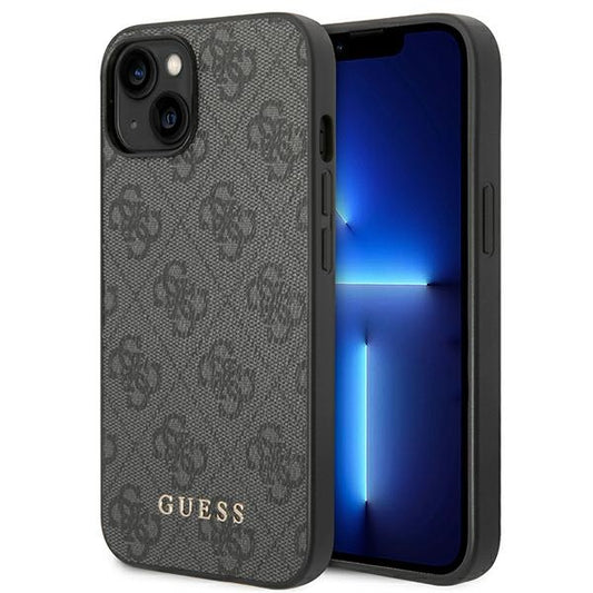Guess 4G Metal Gold Logo - Dėklas iPhone 14 (Pilkas)