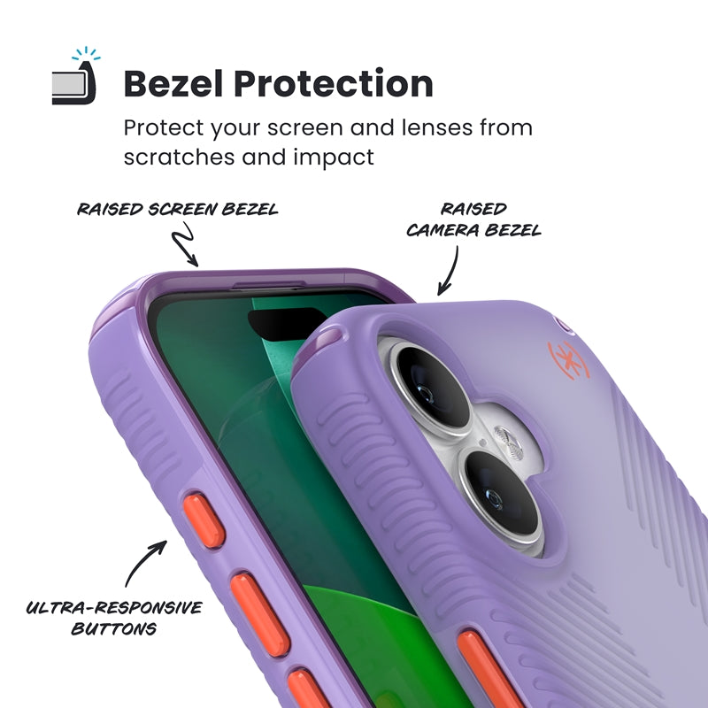 Speck Presidio Lux Grip MagSafe - iPhone 17 dėklas (Purple Fade/Magic Purple/New Poppy)