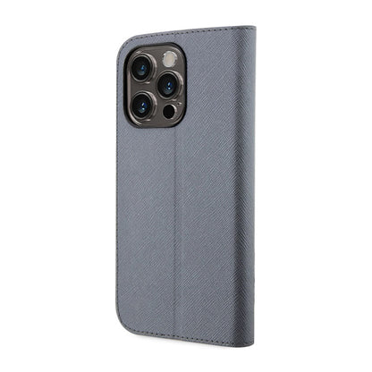 Karl Lagerfeld Knygutės tipo NFT Saffiano Karl & Choupette – Dėklas, skirtas iPhone 14 Pro Max (Sidabrinis)