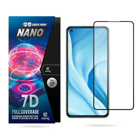 Crong 7D Nano lankstus stiklas – pilnai dengianti hibridinė ekrano apsauga 9H Xiaomi Mi 11 Lite 5G