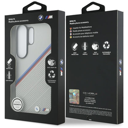 BMW Trijų spalvų metalo logotipas MagSafe dėklas Samsung Galaxy S26 Ultra (Pilka)