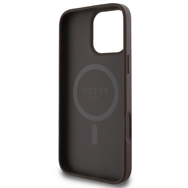 Guess 4G Printed Stripes MagSafe – iPhone 16 Pro Max dėklas (ruda)