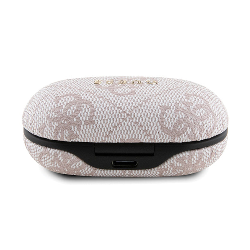 Guess 4G Metal Logo - TWS ENC Bluetooth ausinės + įkrovimo dėklas (rožinis)