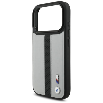 BMW M perforuota juostelės logotipas MagSafe - iPhone 17 Pro dėklas (pilkas)