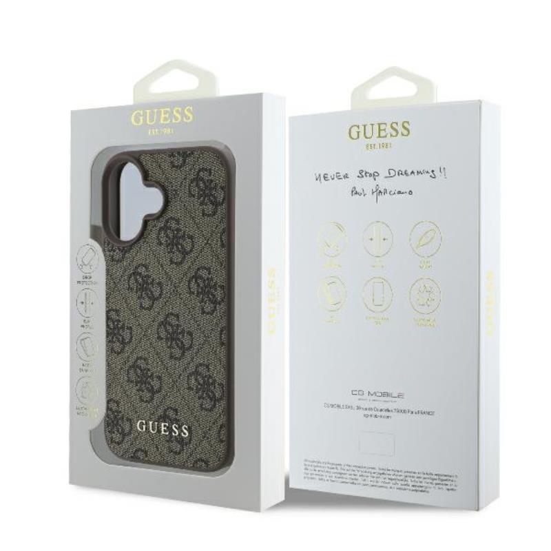 Guess 4G Classic - Dėklas iPhone 16 Plus (rudas)