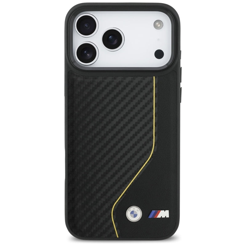 BMW M Carbon Line & Logo MagSafe dėklas iPhone 17 Pro Max (geltonas)
