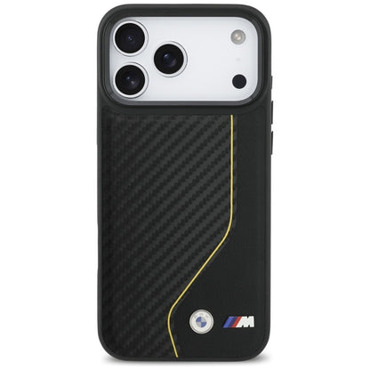 BMW M Carbon Line & Logo MagSafe dėklas iPhone 17 Pro Max (geltonas)