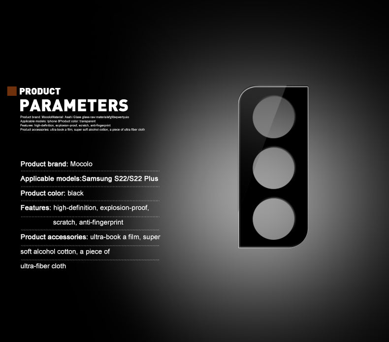 Mocolo šilko kameros lęšio stiklas – apsauginis stiklas, skirtas Samsung Galaxy S22 / S22+ kameros lęšiui