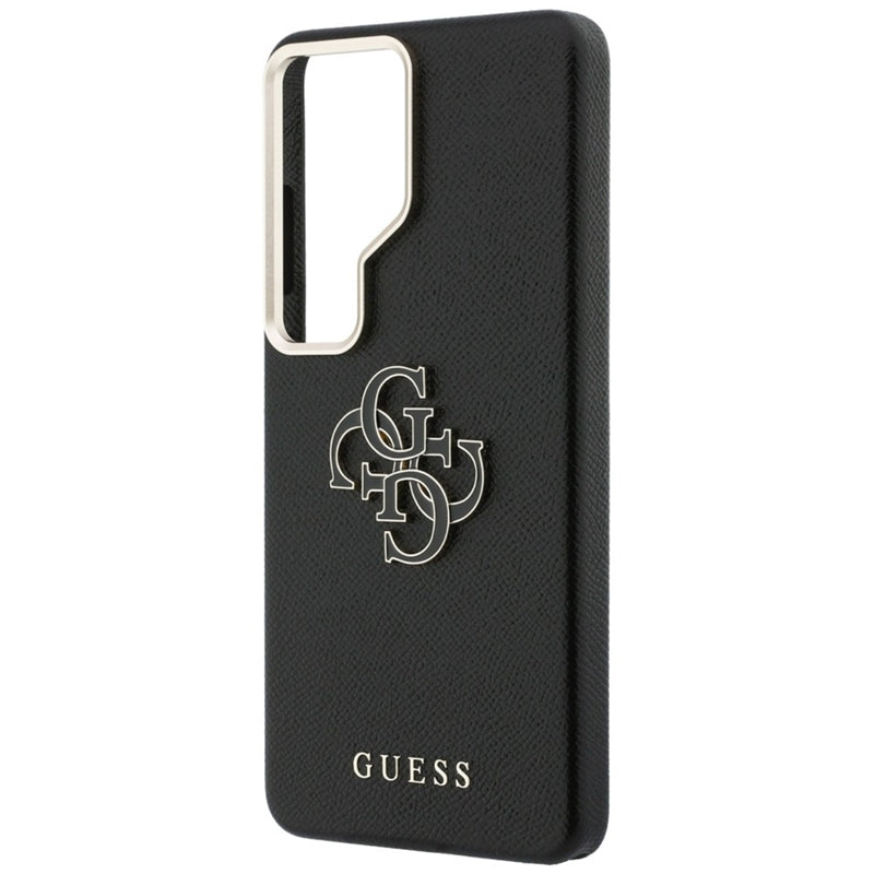 Guess Grained Big 4G Metal Logo dėklas - Samsung Galaxy S26 Ultra (Juodas)