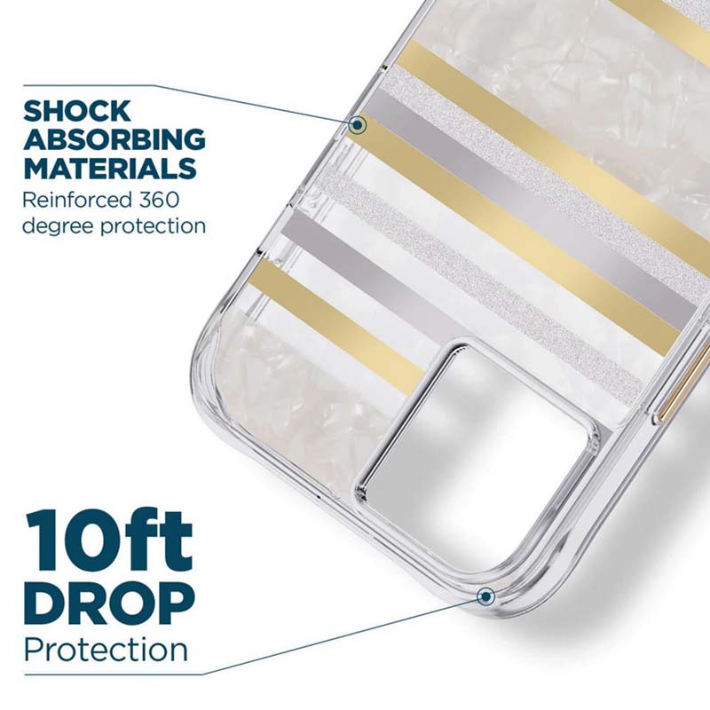 Case-Mate Pearl Stripes MagSafe – dėklas su perlo imitacija iPhone 14 Plus (Pearl Stripes)