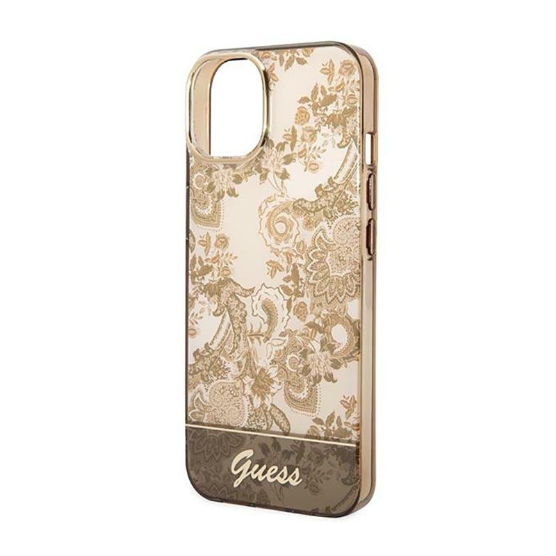 Guess Porcelain Collection – iPhone 14 Plus dėklas (Ochre)