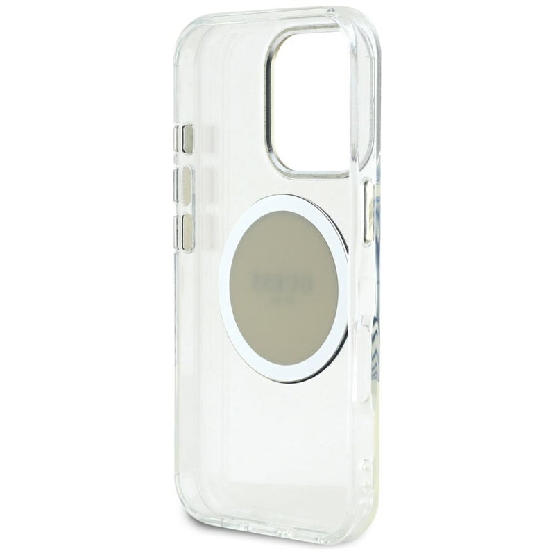 Guess IML Metal Colored Circle Classic Logo MagSafe – dėklas iPhone 16 Pro Max (pilkas)