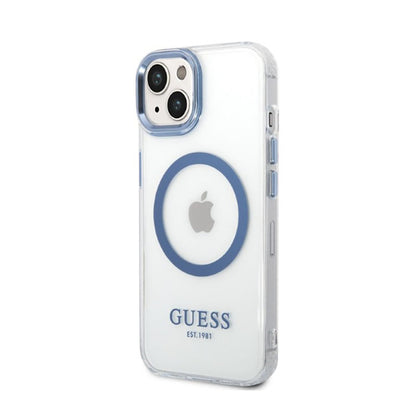 Guess Metal Outline MagSafe – "Clear" dėklas, skirtas iPhone 14 Plus