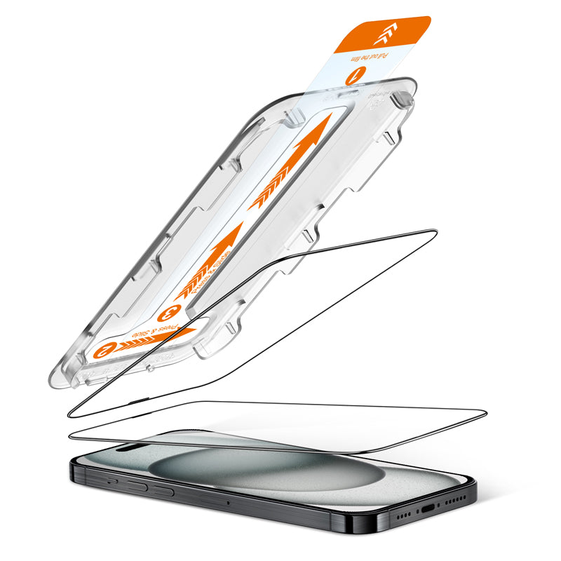 Crong EasyShield 2 vnt. – Grūdinto stiklo apsauginis ekranas iPhone 16 Plus / iPhone 15 Plus (2 vnt.)