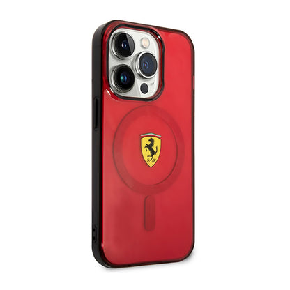 Ferrari permatomas "MagSafe" – dėklas "iPhone 14 Pro" (raudonas)