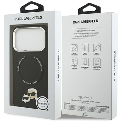 Karl Lagerfeld Karl & Choupette Smeigtukai MagSafe - Dėklas iPhone 17 Pro (juodas)