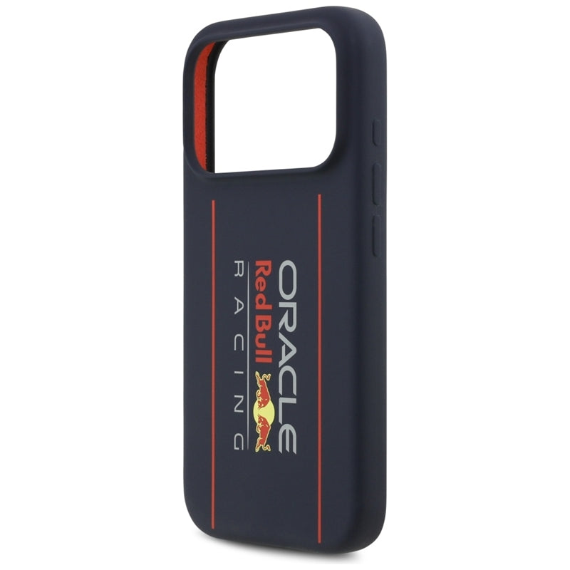 Red Bull Silikoninis Oversize Vertikalus Logotipas MagSafe - iPhone 17 Pro dėklas (Tamsiai Mėlynas)