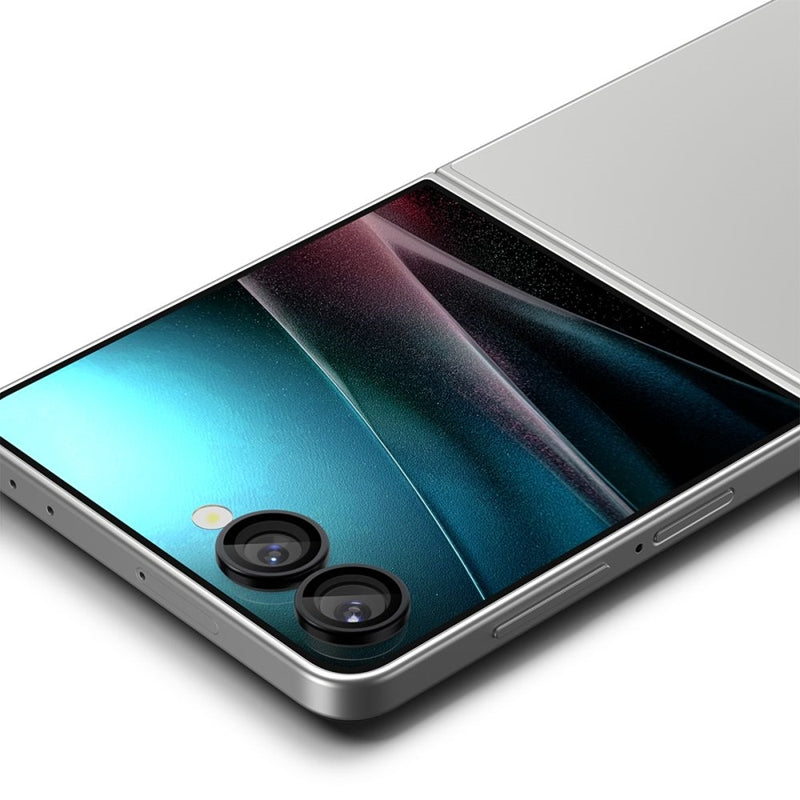 Spigen Optik Pro HD GLAS.TR EZ Fit kameros apsauga 2 vnt. – lęšių apsauga skirta Samsung Galaxy Z Flip 7 (juoda)