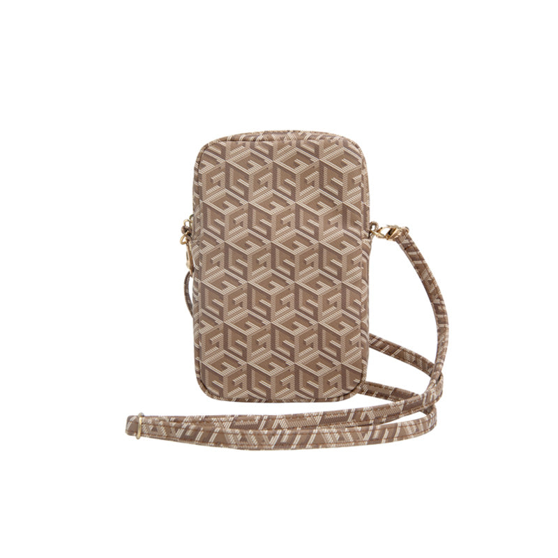 Guess Zip GCube apatinis dryžis - telefono krepšys (ruda)