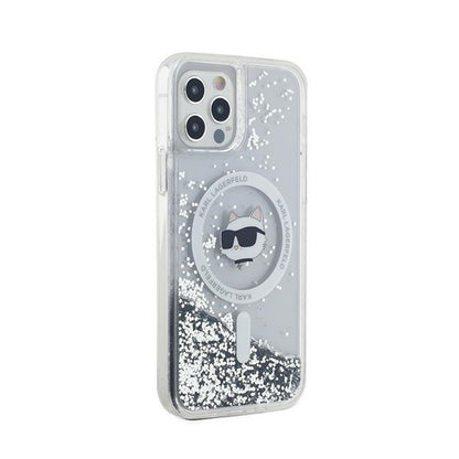 Karl Lagerfeld Liquid Glitter Choupette Head MagSafe - iPhone 12 / iPhone 12 Pro dėklas (skaidrus)