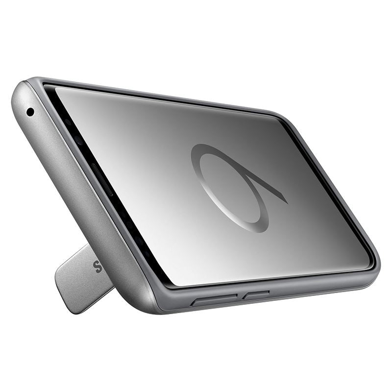 „Samsung Protective Standing Cover“ – dėklas, skirtas „Samsung Galaxy S9“ su atramėle (sidabrinis)