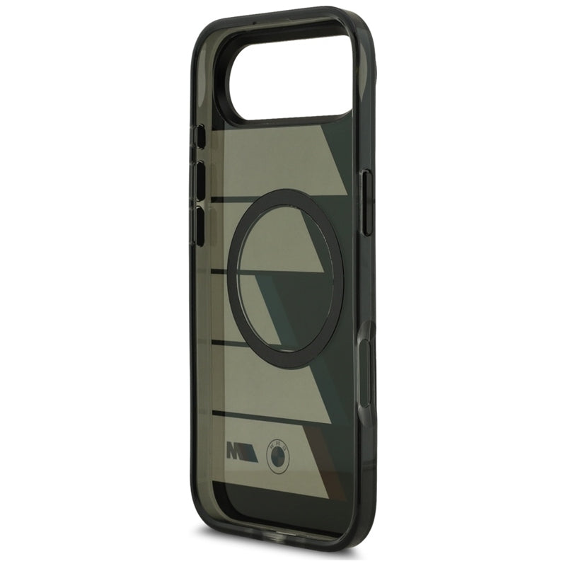 BMW M IML metaliniai mygtukai, trys spalvos, MagSafe – iPhone Air dėklas (juodas)
